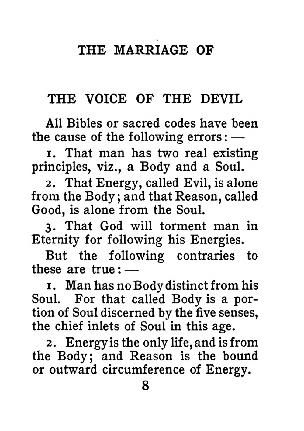 The marriage of heaven and hell | W. Blake