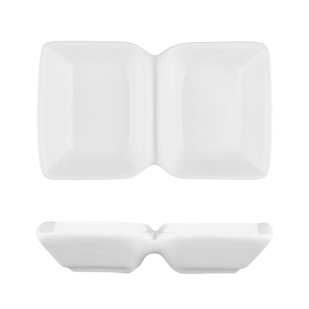 Соусник 50*50 мл двойной 12*7,3*2,3 см прямоуг. белый фарфор P.L. Proff Cuisine [8]