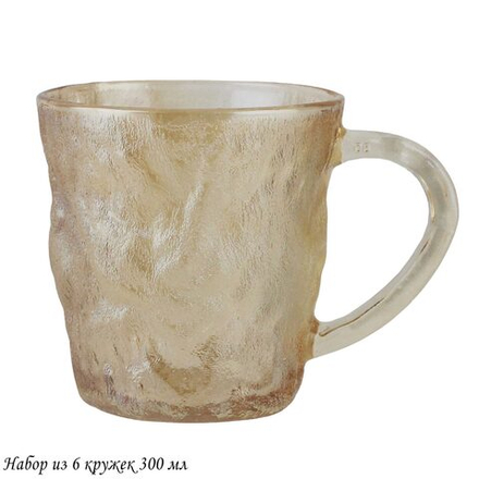 Lenardi 200-024 Набор из 6 кружек 300мл в под.уп.(х8)Стекло