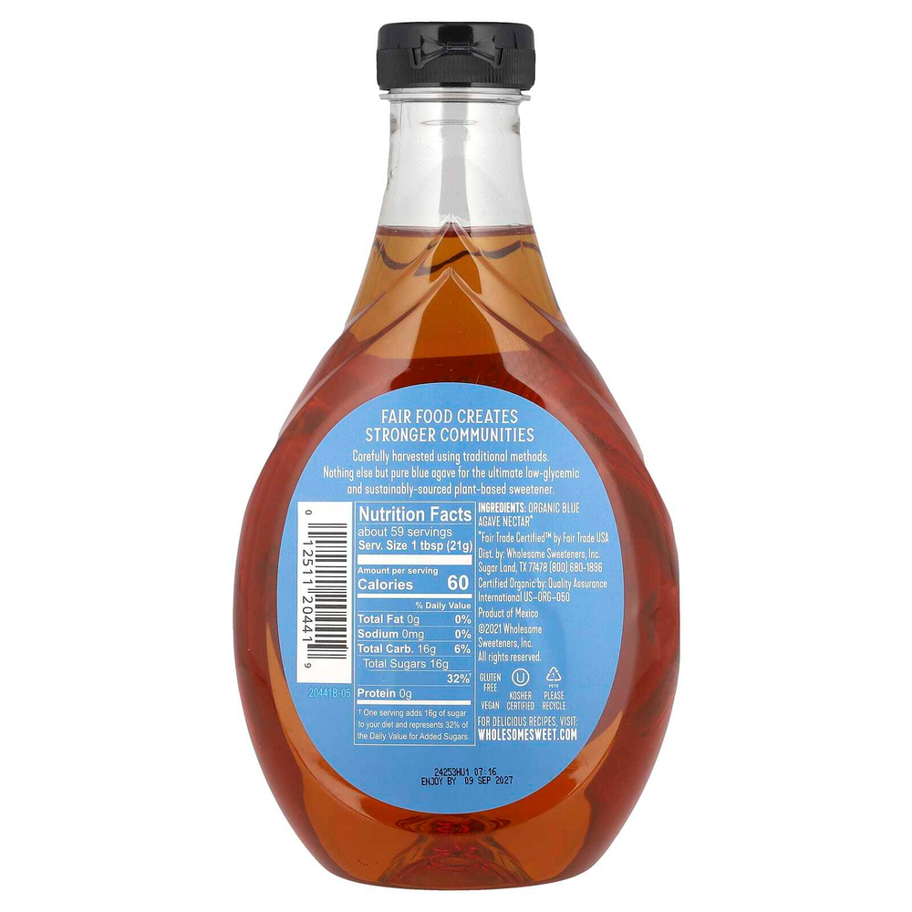 Wholesome Sweeteners, Organic Blue Agave (Органическая голубая агава), 1,25 кг (44 унции)