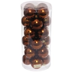 Новогодние шары 6 см (набор 24 шт) «Глянец», шоколад