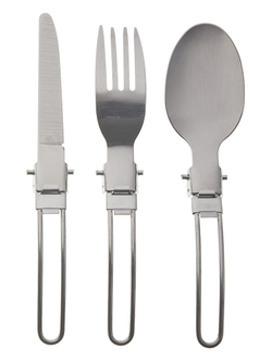 Набор столовых приборов TOURIST Дружба (ложка, вилка, нож), нержавеющая сталь, в чехле
