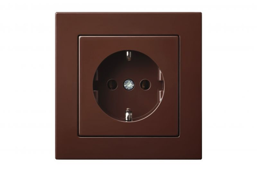Розетка с Заземляющими Контактами без Винтовая Коричневая LIREGUS EPSILON