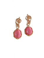 Серьги серебряные с камнем кошачий глаз