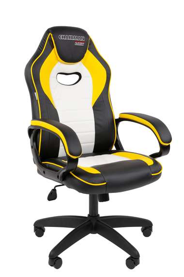 Офисное кресло Chairman Game 16 Россия экокожа черный/желтый/белый
