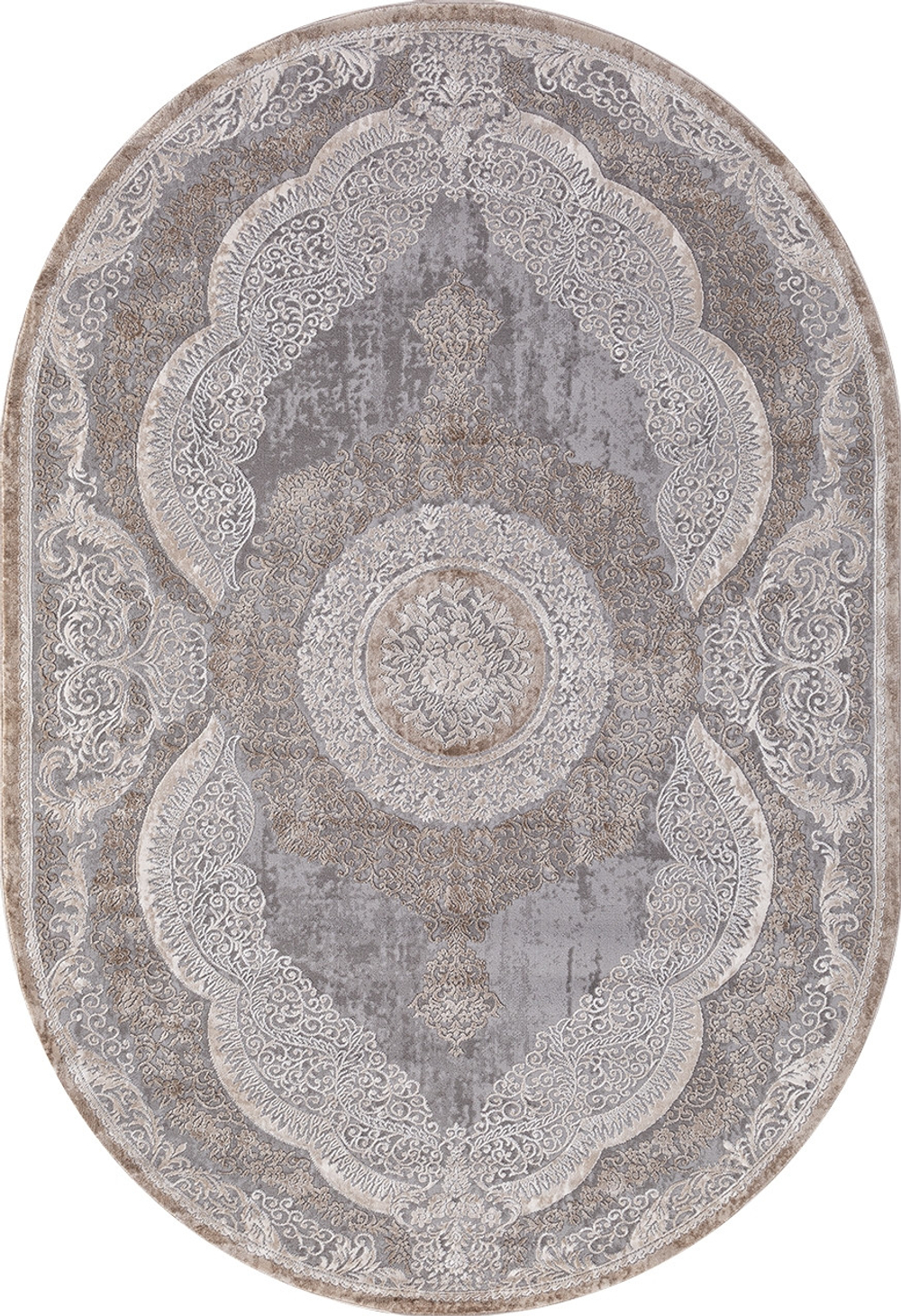 Ковер 03880C - GREY / BROWN - Овал - коллекция ARMINA размер 300*400 см