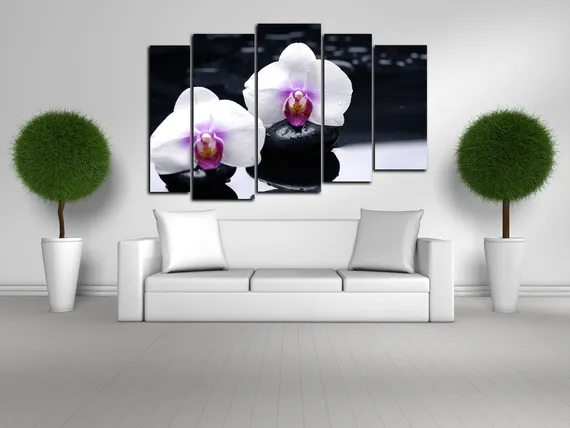 Модульная картина "Белые орхидеи"