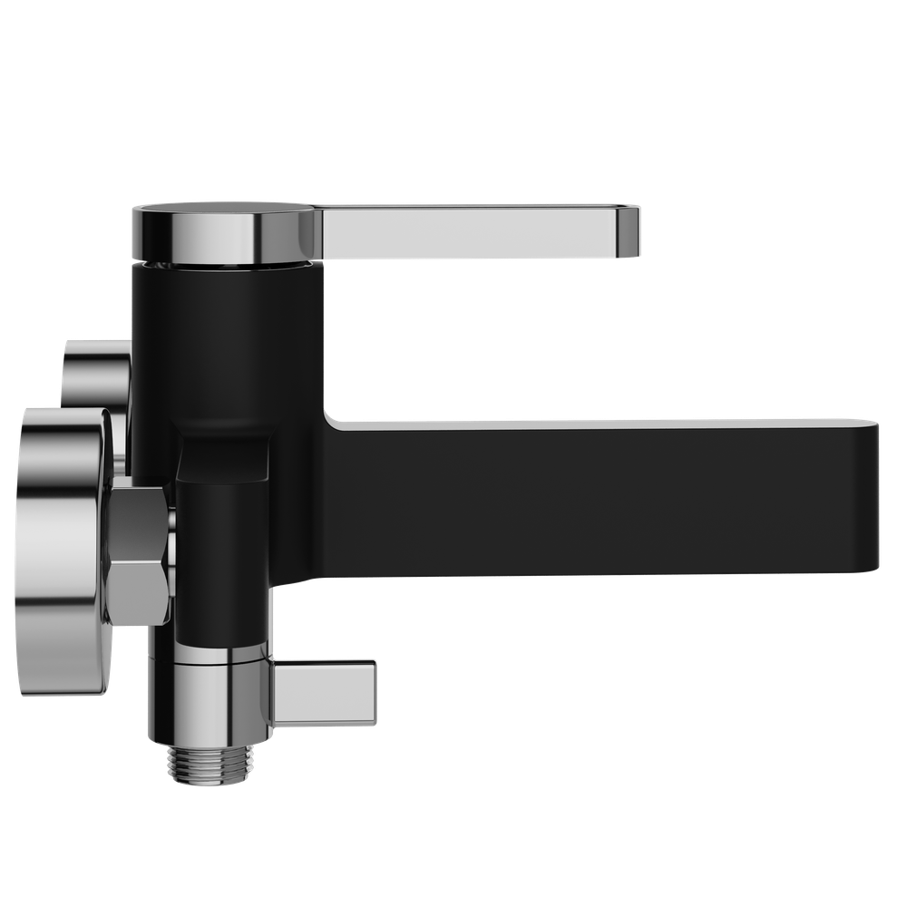 Смеситель для ванны с душем STWORKI Лександ S09100BC матовый черный, хром