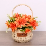 Цветочная композиция «Весенняя мелодия» 13*26см в корзинке оранжевый цвет