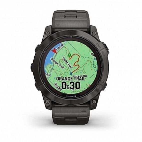 Garmin Fenix 7X Pro Sapphire Solar — титан, угольно-серый корпус, титановый браслет