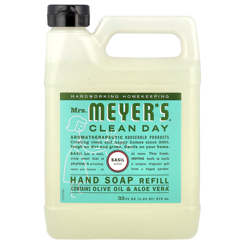 Mrs. Meyers Clean Day, мыло для рук, с базиликом, 975 мл (33 жидк. унции)