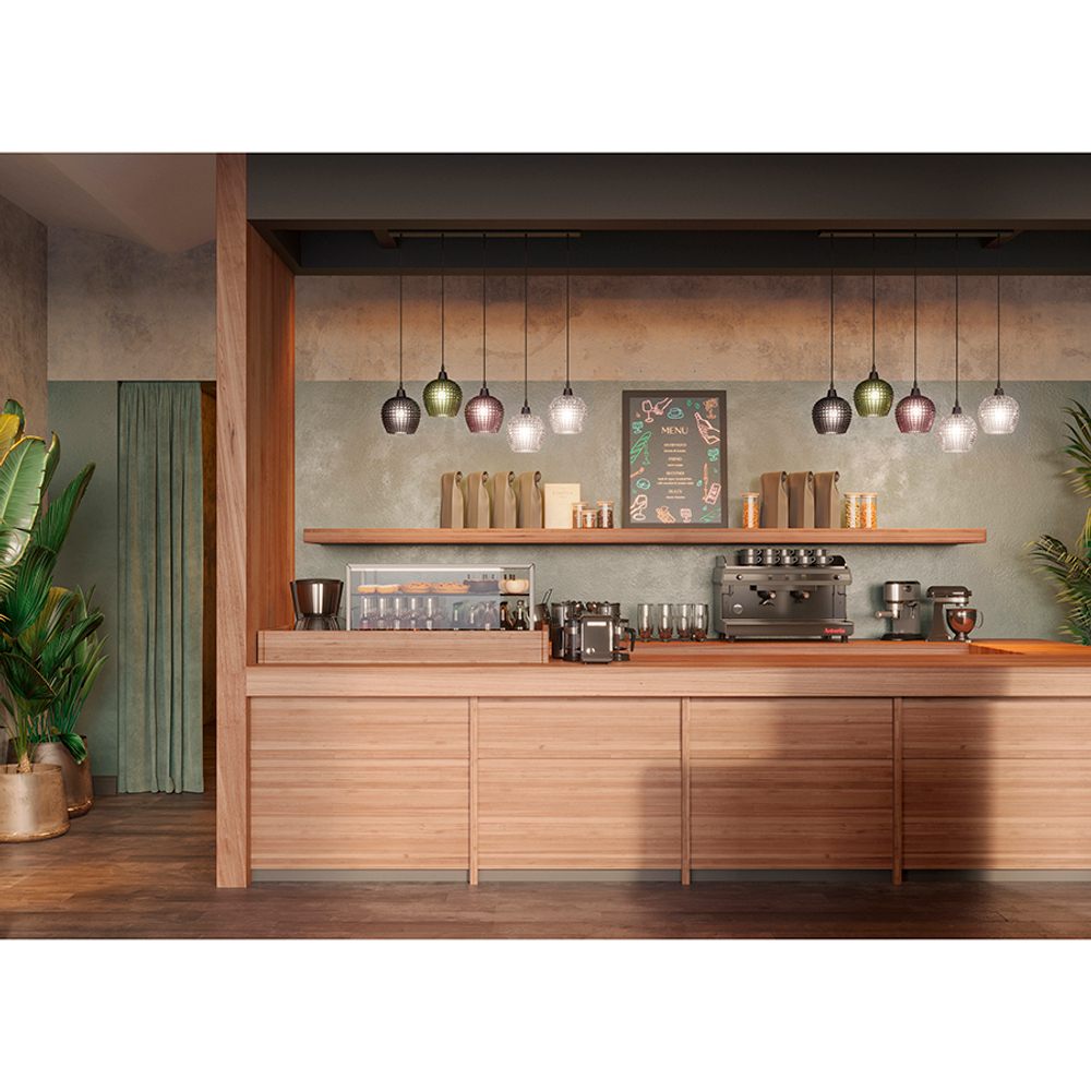 Светильник подвесной каскадный aurora, 110х18 см, сливовый/зеленый/серый