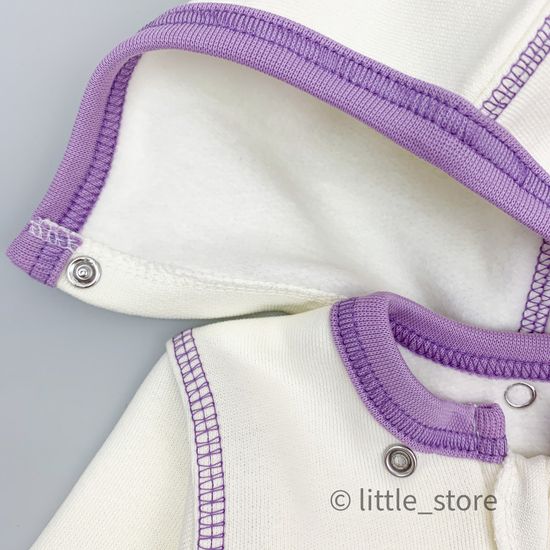 Комбинезон утепленный "Зайкины истории" молочный с лиловым