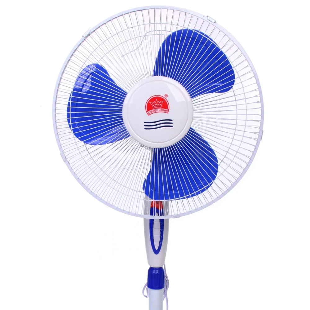 Вентилятор напольный «CHANGLI CROWN», 1619, бело-синий