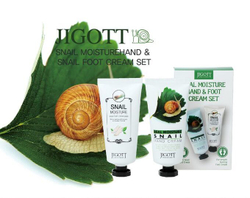 Jigott Real Moisture Hand & Foot Cream Set набор кремов для рук и ног с экстрактом слизи улитки