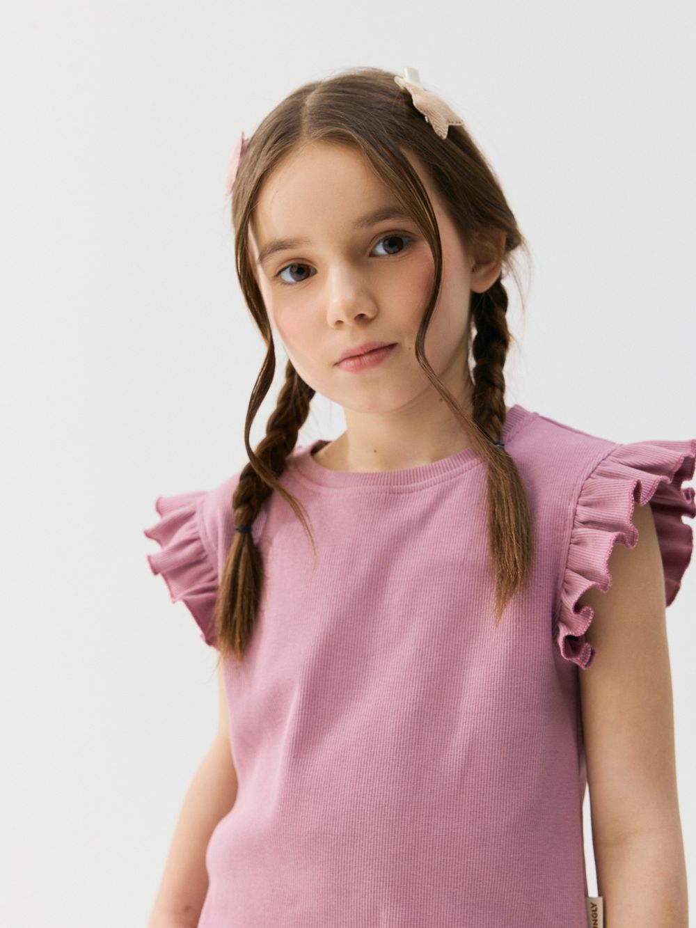 Футболка укороченная из кашкорсе "Орхидея"