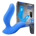 Синий вибромассажер простаты 3,5’’ Remote Control Curve P-spot Massager - 12 см.