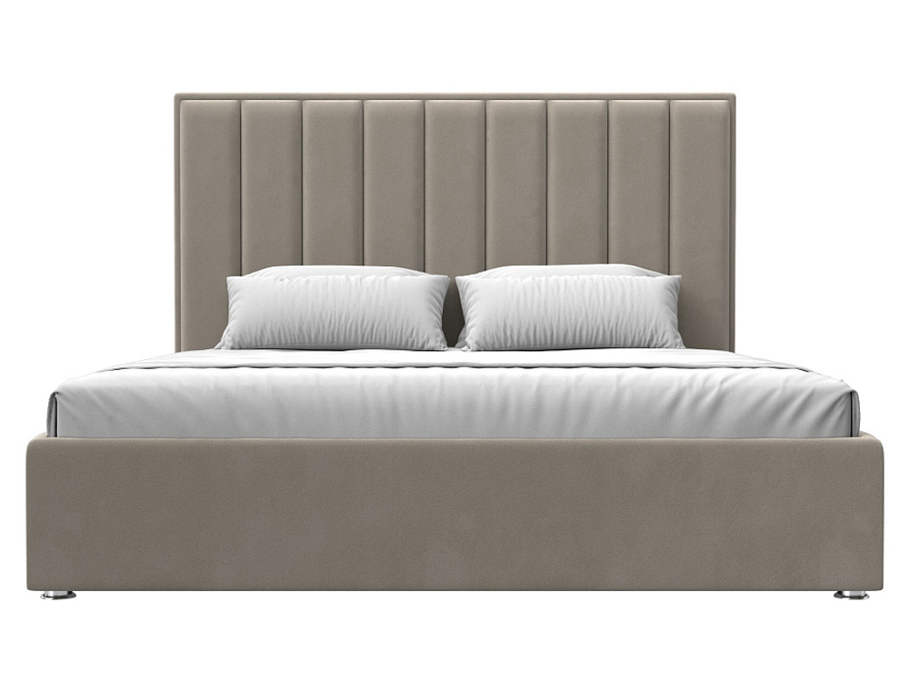 Кровать интерьерная Афродита 180, Бежевый, Микровельвет, 120584