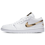 Кроссовки Air Jordan 1 Retro Low White Metallic Gold