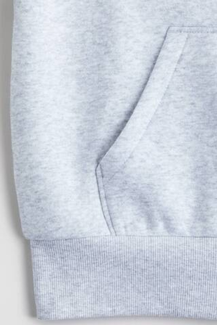 H&M Толстовка с капюшоном и принтом, светло-серый меланж