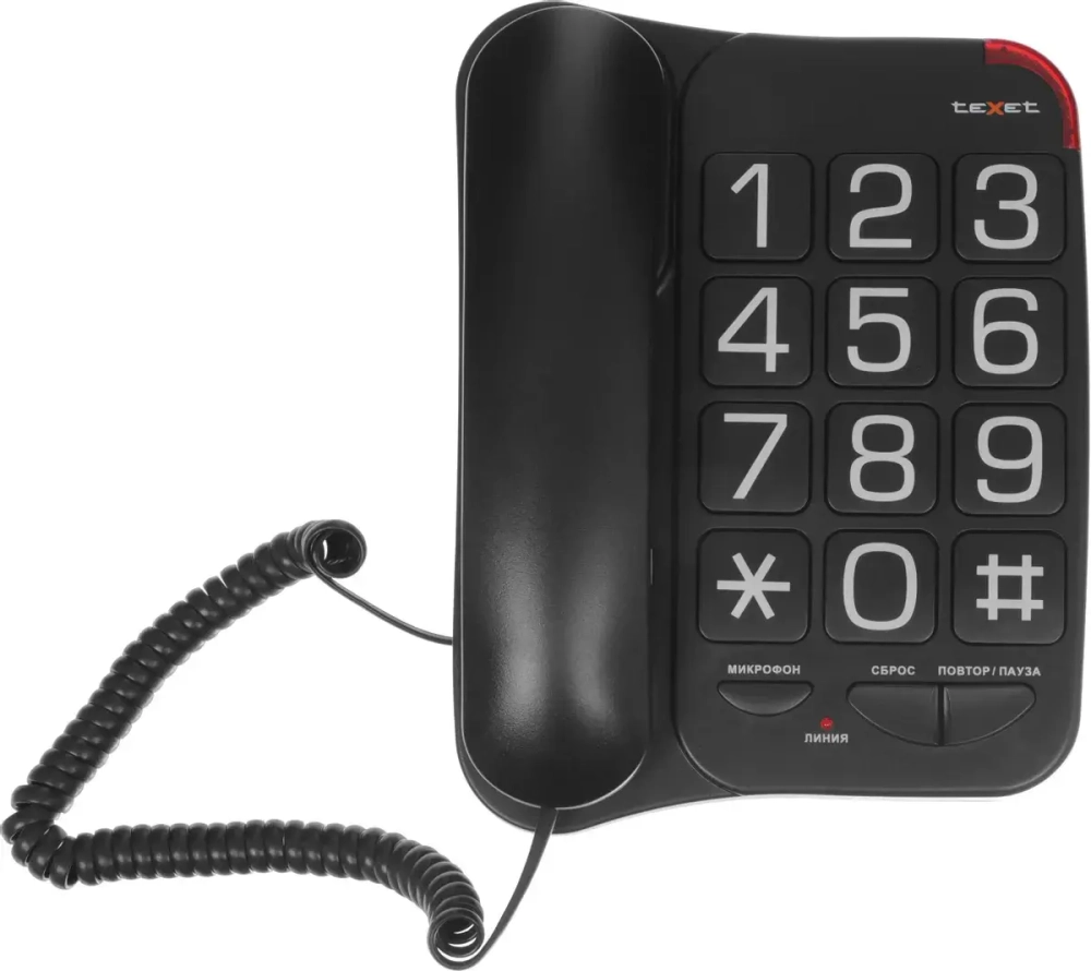 Проводной телефон TEXET TX-201 чёрный