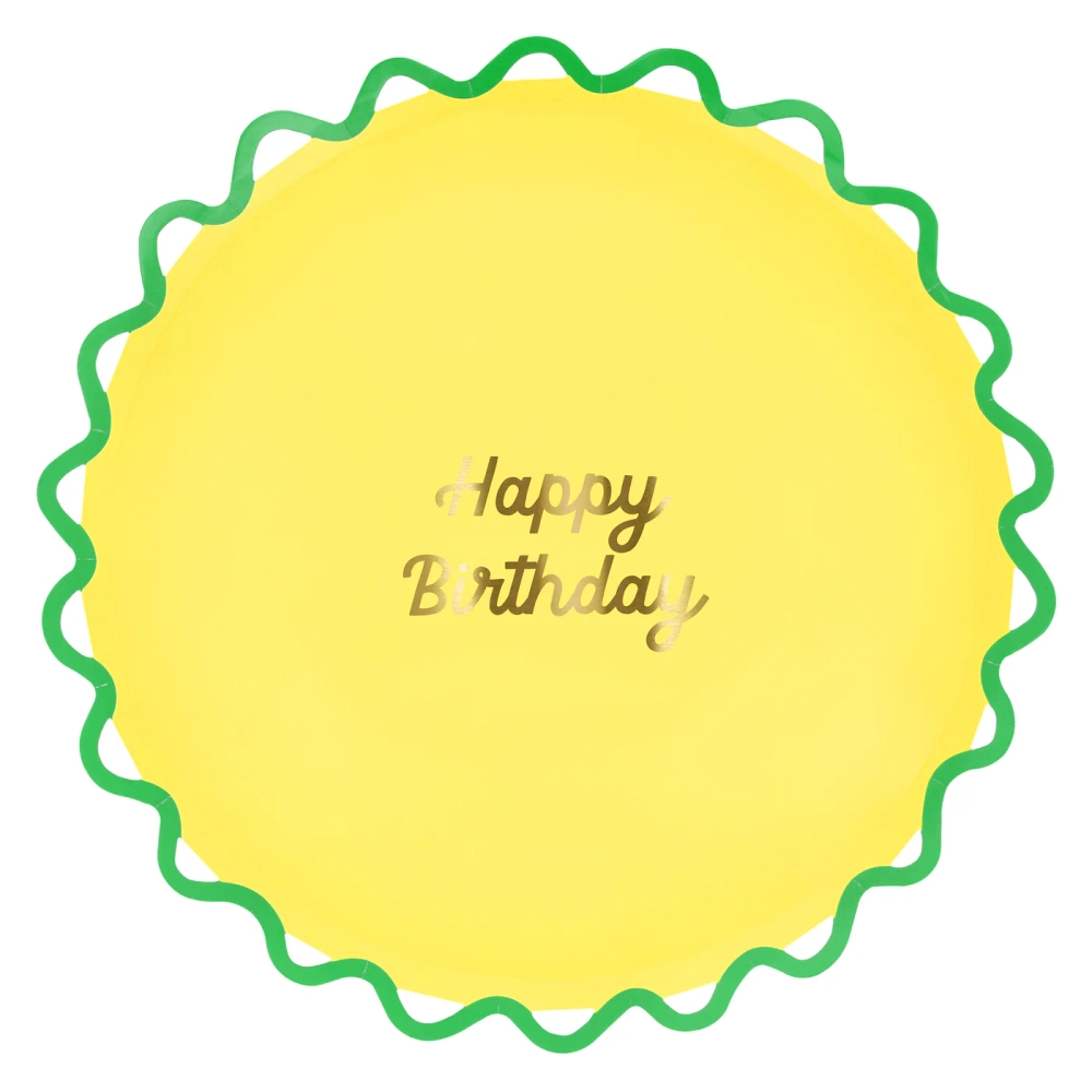 Тарелки большие с волнистым краем "С Днем Рождения" [Happy Birthday] 8 шт. (26,7 см)