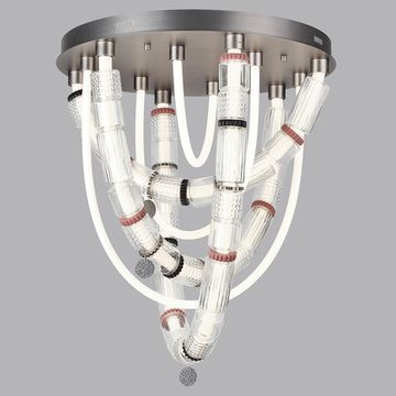 Люстра потолочная LED 80W 4000K 5456/80CL темный сатин.никель/терракот/черный COLLIER Odeon Light Exclusive