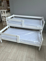 Кровать подростковая двухуровневая "Матрешка-Мини" 190*80/180*80 см белый 2 борта (СЧ)