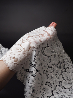 Эластичное кружево кипельно-белое ширина 22 см