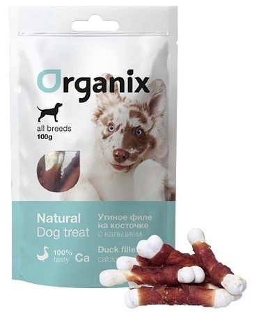Organix лакомство для собак утиное филе на косточке с кальцием (100% мясо)