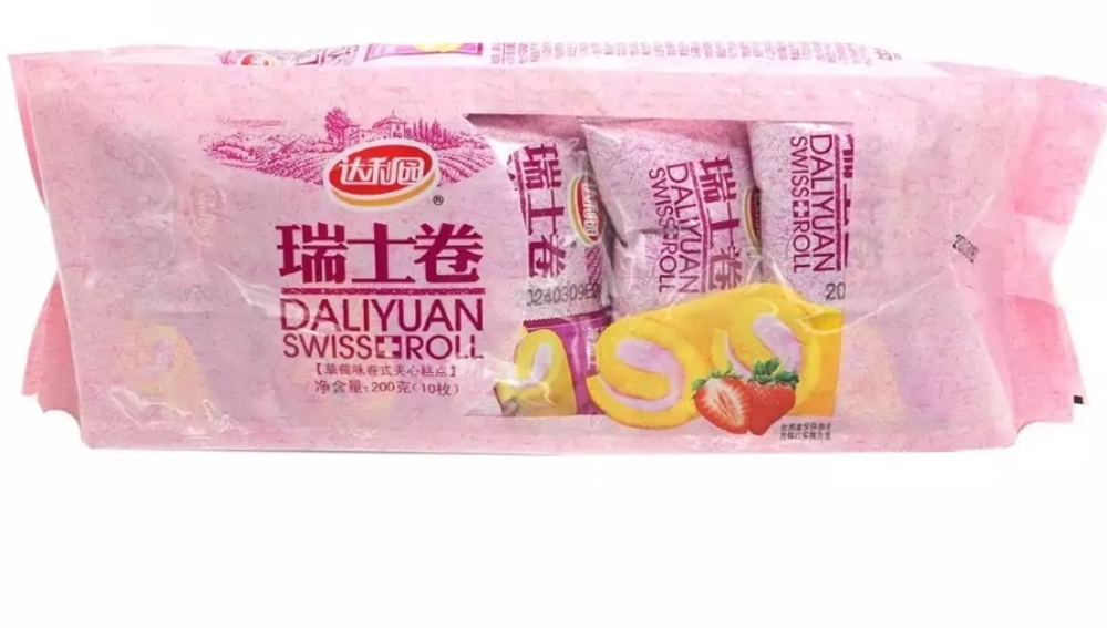 Сливочный рулет Swiss Roll со вкусом Клубника 10 шт по 20гр