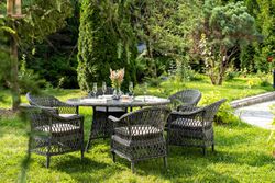 "Эспрессо–150 S" обеденная группа плетеная, цвет графит