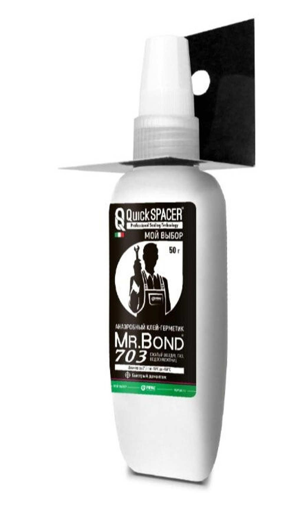 Клей-герметик анаэробный (БЕЛЫЙ) быст. демонтаж 100г  Mr. Bond