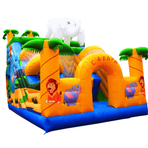 Детский надувной батут-горка "Задорный слонёнок"