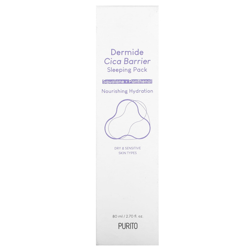 Purito, Dermide Cica Barrier, спальный пакет, 80 мл (2,70 жидк. унц.)