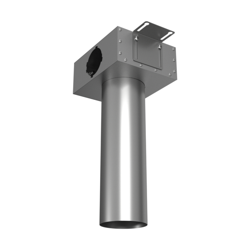 Присоединительная коробка потолочная VPSL 125/90×1 на 1 выхода (L=400 мм), круглая