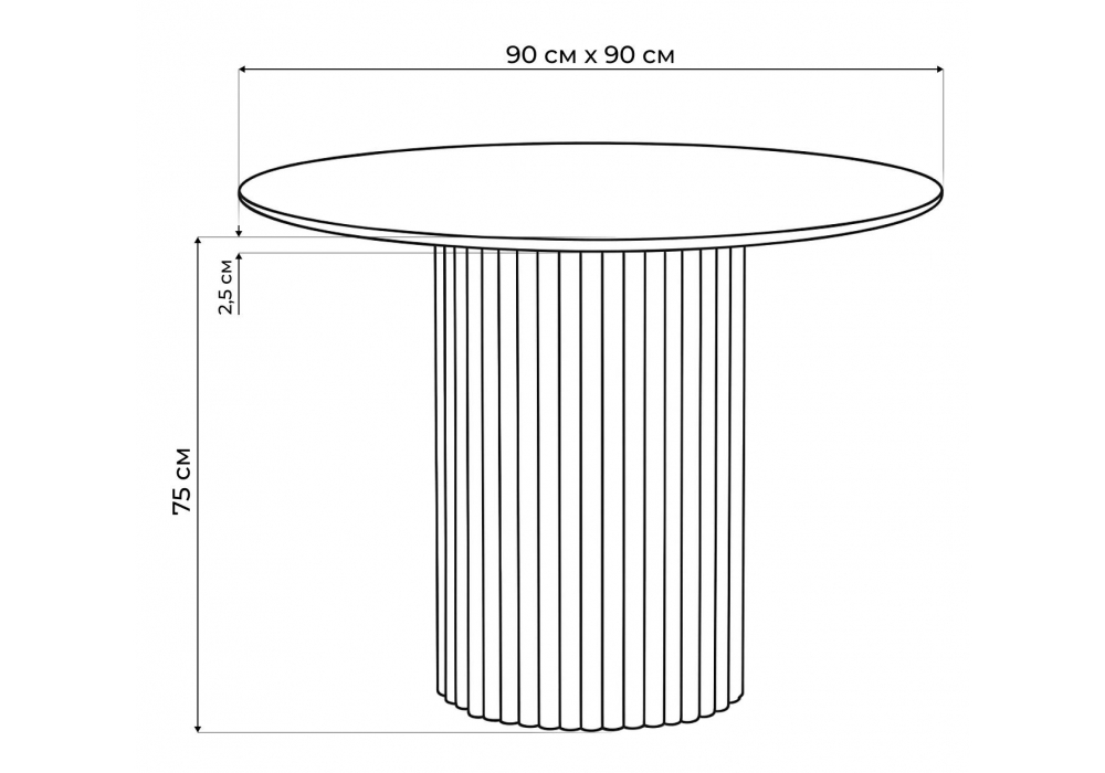 Керамический стол Woodville Барел 90 белый мрамор snow white, черный, ножки черные