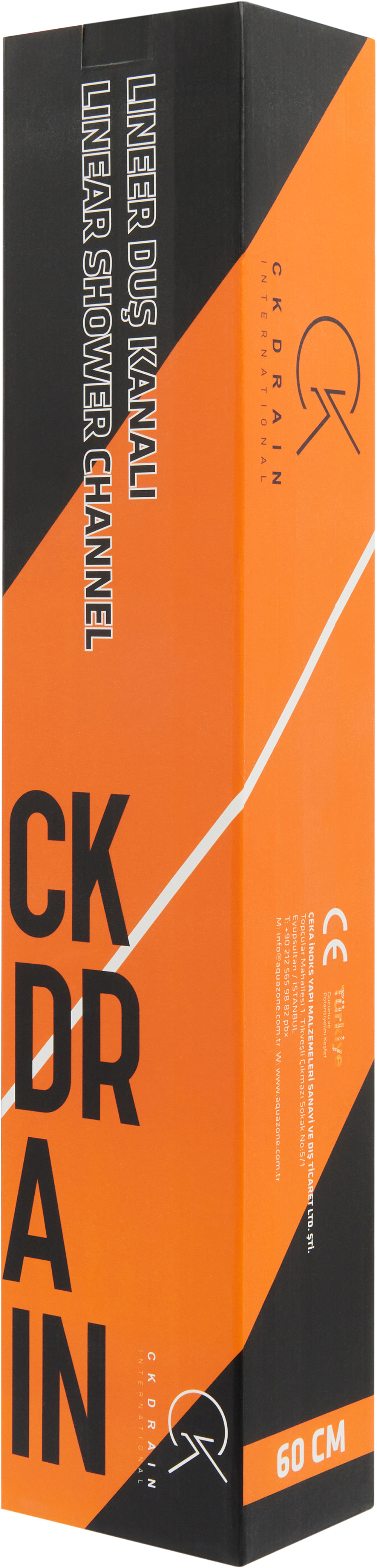 Душевой лоток CK DRAIN RİO-AQUA006-60 60 см, двойной, с мокрым затвором, щелевой, из нержавеющей стали, с решеткой