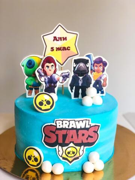 торт на день рождение мальчика, торт на 5 лет, торт Brawl Stars