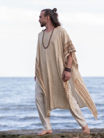 Накидка-пончо с капюшоном Tribal (песочная)
