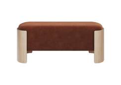 Банкетка Lagom 100 см (сиена FiberGuard, натуральный дуб)