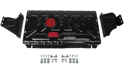 Защита картера и КПП АвтоБроня для Ford Tourneo Custom (V - 2.2D) FWD 2012-2018 2017-н.в./Ford Transit VII (V - 2.2D) FWD 2014-н.в., штампованная, сталь 1.8 мм, с крепежом, 111.01879.1