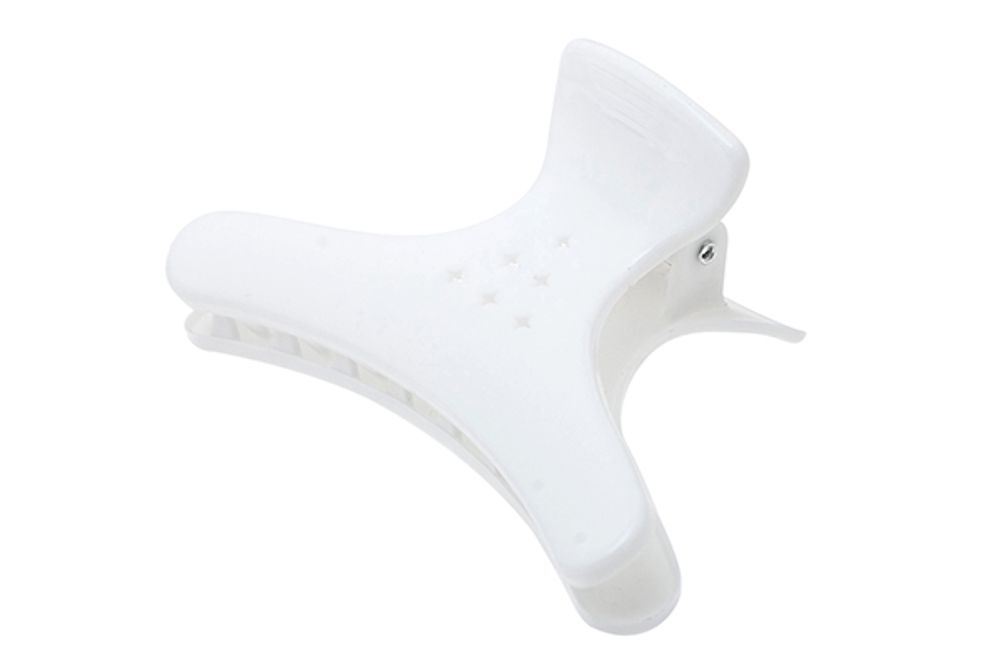 Зажимы-бабочка для волос Harizma, пластиковые, белые, 4шт (h10988-01)