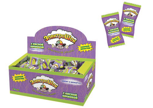 Жев. рез. с нач. Виног. "Электрошок" 20*100шт 3,5г