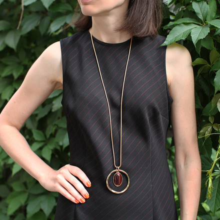 Колье Fiore Luna COFFE AGATE LN5146 BR/G