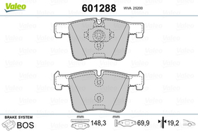 VALEO - 601288-VAL - Brake Pad Set, disc brake
