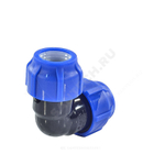 Отвод компрессионный ПЭ Дн 25х90гр Ру16 VALFEX 121001212525