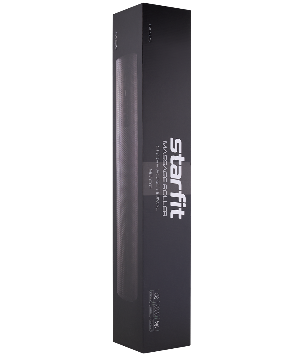 Ролик массажный FA-520, EVA, средняя жесткость, 90х15 cм, черный