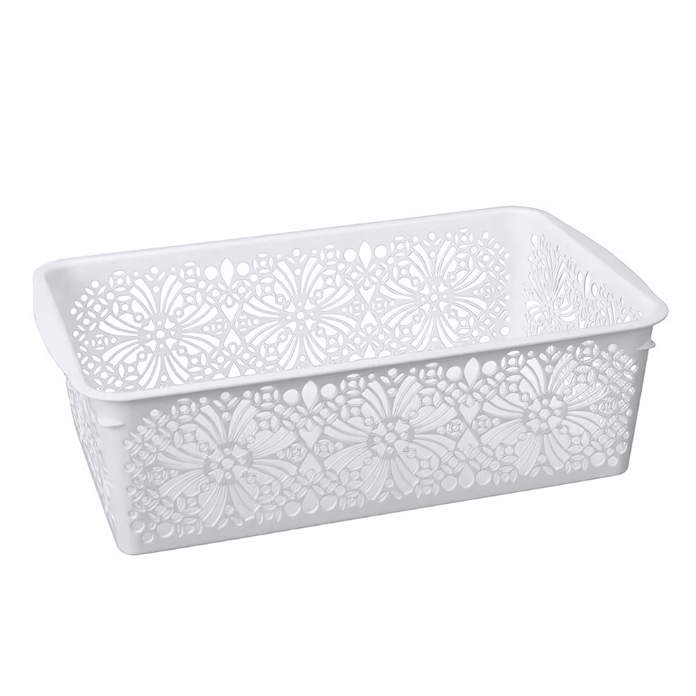 Корзинка универсальная "floral" 2л 250х150х75 мм, (белый)