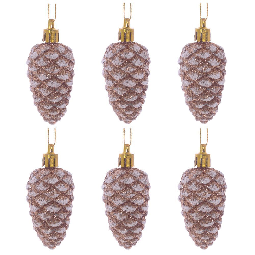 GAEM Набор из 6шт Украшение новогоднее "Шишка", L16 W4 H18 см